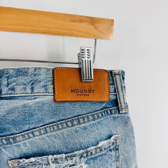 Moussy Vintage Distressed Ripped Skinny Jeans 100% Cotton Size 26 Light Wash - Picture 4 of 9